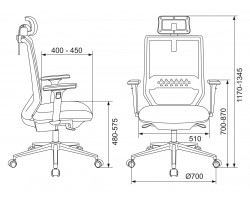 Кресло руководителя Бюрократ MC-W612N-H темно-серый TW-04 38-417 с подголов. крестовина металл хром пластик белый-foto7