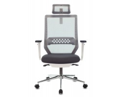 Кресло руководителя Бюрократ MC-W612N-H темно-серый TW-04 38-417 с подголов. крестовина металл хром пластик белый-foto2