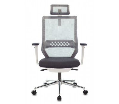 Кресло руководителя Бюрократ MC-W612N-H темно-серый TW-04 38-417 с подголов. крестовина металл хром пластик белый