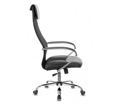 Кресло руководителя Бюрократ CH-608SL черный TW-01 TW-11 эко.кожа/сетка с подголов. крестовина металл хром