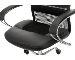 Кресло руководителя Бюрократ CH-608SL черный TW-01 TW-11 эко.кожа/сетка с подголов. крестовина металл хром-foto5