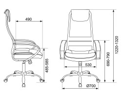 Кресло руководителя Бюрократ CH-608SL черный TW-01 TW-11 эко.кожа/сетка с подголов. крестовина металл хром-foto6