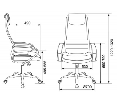 Кресло руководителя Бюрократ CH-608SL черный TW-01 TW-11 эко.кожа/сетка с подголов. крестовина металл хром