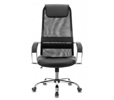 Кресло руководителя Бюрократ CH-608SL черный TW-01 TW-11 эко.кожа/сетка с подголов. крестовина металл хром