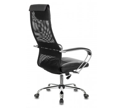 Кресло руководителя Бюрократ CH-608SL черный TW-01 TW-11 эко.кожа/сетка с подголов. крестовина металл хром