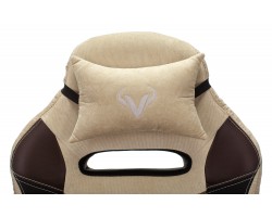 Кресло игровое Zombie VIKING 6 KNIGHT Fabric коричневый/бежевый с подголов. крестовина металл-foto7