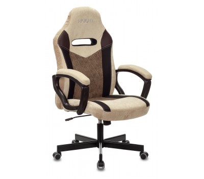 Кресло игровое Zombie VIKING 6 KNIGHT Fabric коричневый/бежевый с подголов. крестовина металл