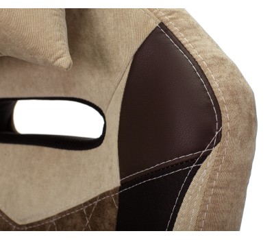 Кресло игровое Zombie VIKING 6 KNIGHT Fabric коричневый/бежевый с подголов. крестовина металл