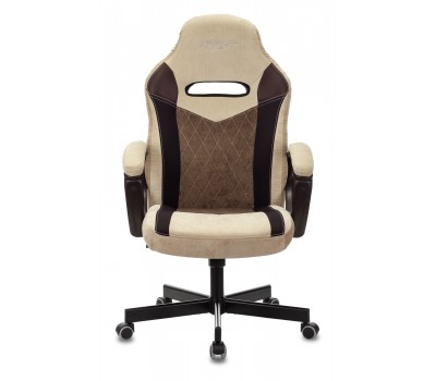Кресло игровое Zombie VIKING 6 KNIGHT Fabric коричневый/бежевый с подголов. крестовина металл