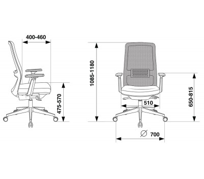 Кресло руководителя Бюрократ MC-915 черный TW-01 26-B01 сетка/ткань крестовина алюминий