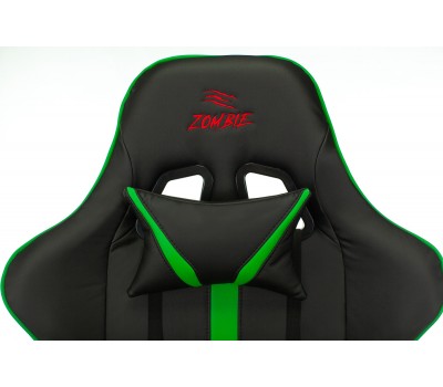 Кресло игровое Zombie A4 черный/зеленый эко.кожа с подголов. крестовина пластик
