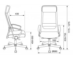 Кресло руководителя Бюрократ T-995HOME темно-серый TW-04 10-128 сетка/ткань с подголов. крестовина металл серебристый-foto6