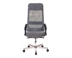 Кресло руководителя Бюрократ T-995HOME темно-серый TW-04 10-128 сетка/ткань с подголов. крестовина металл серебристый-foto2