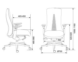 Кресло руководителя Бюрократ _MONE черный сетка/ткань крестовина алюминий-foto6