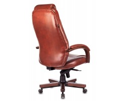 Кресло руководителя Бюрократ T-9923WALNUT светло-коричневый Leather Eichel кожа крестовина металл/дерево-foto4