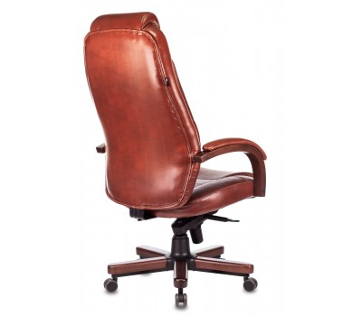 Кресло руководителя Бюрократ T-9923WALNUT светло-коричневый Leather Eichel кожа крестовина металл/дерево