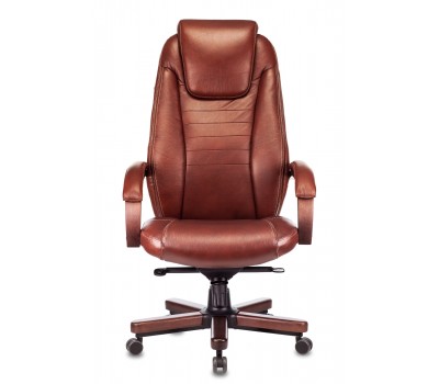 Кресло руководителя Бюрократ T-9923WALNUT светло-коричневый Leather Eichel кожа крестовина металл/дерево