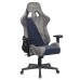 Кресло игровое Zombie VIKING X Fabric серый/темно-синий с подголов. крестовина пластик