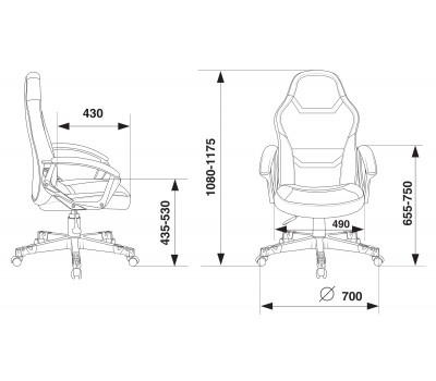 Кресло игровое Zombie 10 черный/синий текстиль/эко.кожа крестовина пластик