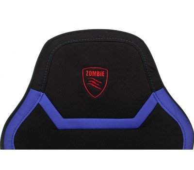 Кресло игровое Zombie 10 черный/синий текстиль/эко.кожа крестовина пластик