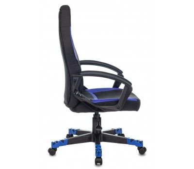 Кресло игровое Zombie 10 черный/синий текстиль/эко.кожа крестовина пластик