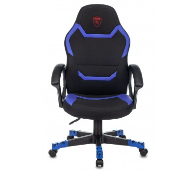 Кресло игровое Zombie 10 черный/синий текстиль/эко.кожа крестовина пластик