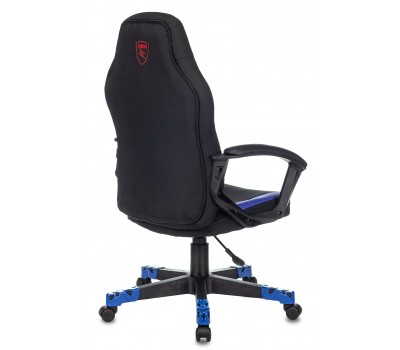 Кресло игровое Zombie 10 черный/синий текстиль/эко.кожа крестовина пластик