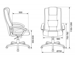 Кресло руководителя Бюрократ T-9906N черный кожа крестовина пластик-foto5
