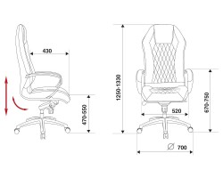 Кресло руководителя Бюрократ _Aura черный кожа крестовина алюминий-foto5