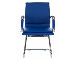 Кресло Бюрократ CH-993-Low-V синий эко.кожа низк.спин. полозья металл хром-foto2