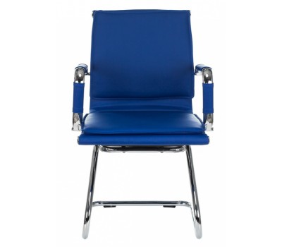 Кресло Бюрократ CH-993-Low-V синий эко.кожа низк.спин. полозья металл хром