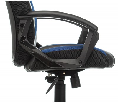 Кресло игровое Zombie VIKING-9 черный/синий текстиль/эко.кожа крестовина пластик