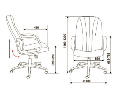 Кресло руководителя Бюрократ T-898AXSN черный TS-584 крестовина пластик