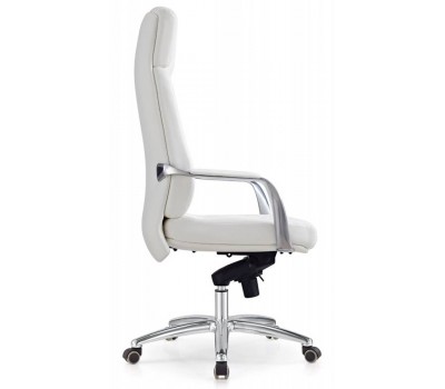 Кресло руководителя Бюрократ _DAO белый кожа крестовина алюминий