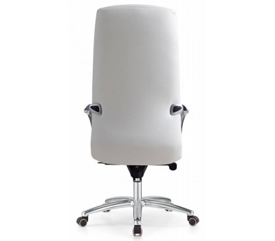 Кресло руководителя Бюрократ _DAO белый кожа крестовина алюминий