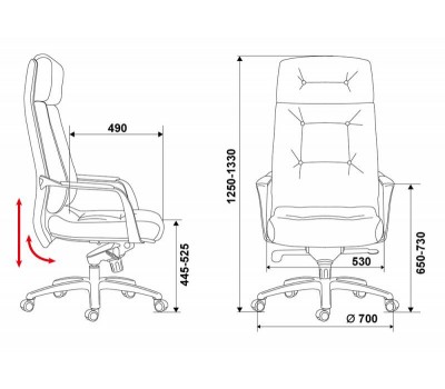 Кресло руководителя Бюрократ _DAO белый кожа крестовина алюминий