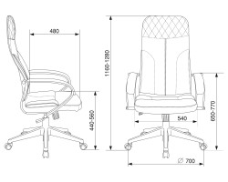 Кресло руководителя Бюрократ CH-608Fabric черный Light-20 крестовина пластик-foto7