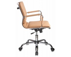 Кресло руководителя Бюрократ Ch-993-Low светло-коричневый эко.кожа низк.спин. крестовина металл хром-foto3