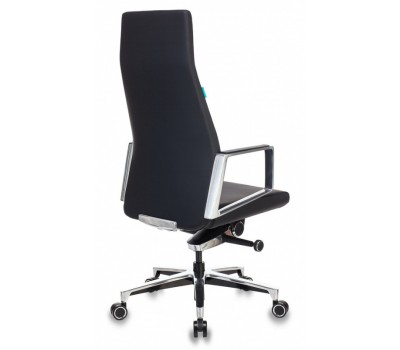 Кресло руководителя Бюрократ _JONS черный кожа крестовина алюминий