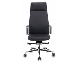 Кресло руководителя Бюрократ _JONS черный кожа крестовина алюминий-foto2