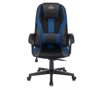 Кресло игровое Zombie 9 черный/синий текстиль/эко.кожа крестовина пластик