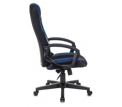 Кресло игровое Zombie 9 черный/синий текстиль/эко.кожа крестовина пластик