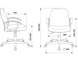 Кресло Бюрократ CH-808-LOW серый 3C1 низк.спин. крестовина пластик-foto5