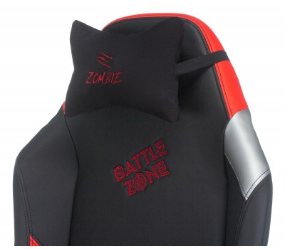 Кресло игровое Zombie HERO BATTLEZONE PRO черный/красный эко.кожа с подголов. крестовина пластик