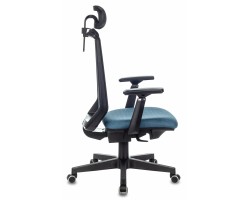 Кресло руководителя Бюрократ EXPERT черный TW-01 сиденье синий 38-415 сетка/ткань с подголов. крестовина пластик-foto3