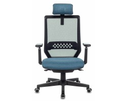 Кресло руководителя Бюрократ EXPERT черный TW-01 сиденье синий 38-415 сетка/ткань с подголов. крестовина пластик-foto2