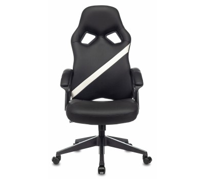 Кресло игровое Zombie DRIVER черный/белый эко.кожа с подголов. крестовина пластик
