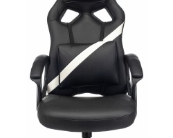Кресло игровое Zombie DRIVER черный/белый эко.кожа с подголов. крестовина пластик-foto5