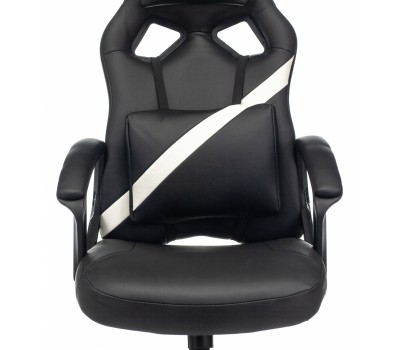 Кресло игровое Zombie DRIVER черный/белый эко.кожа с подголов. крестовина пластик
