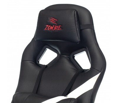 Кресло игровое Zombie DRIVER черный/белый эко.кожа с подголов. крестовина пластик